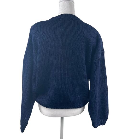 VTG Jamie Scott Handknit Cardigan Sweater Sz M Argyle Chunky Granny Academia - Picture 6 of 10